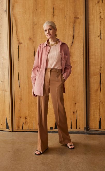 Брюки прямые женские бежевый (13006) фото