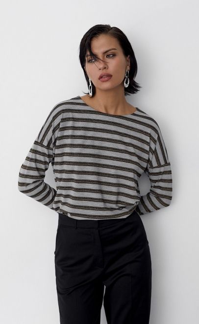 Лонгслив женский светло-серый (56498-2) фото