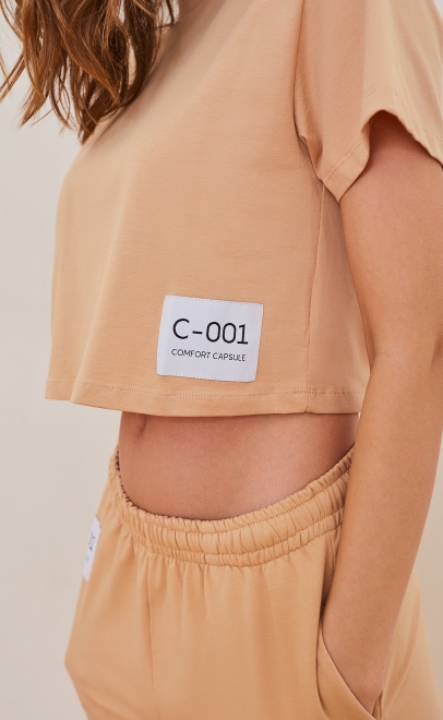 Футболка женская из хлопка пшеничный (55380-4) фото