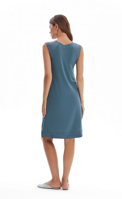 Сорочка женская с декором тёмный изумруд (51983) фото