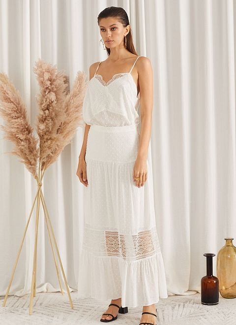 Юбка летняя женская с кружевом фото