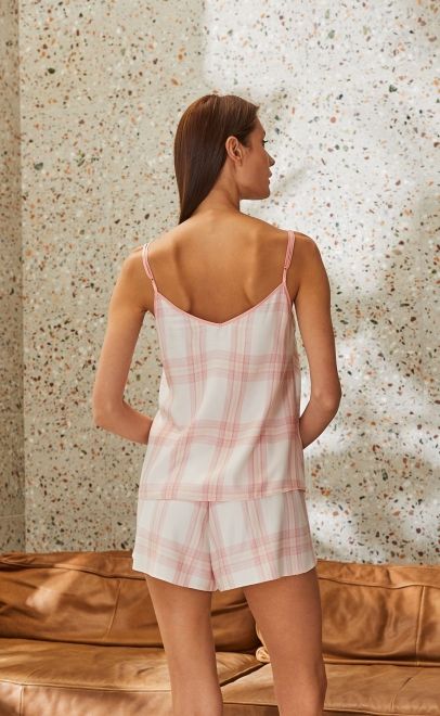 Топ пижамный с кружевом розовый (56407) фото