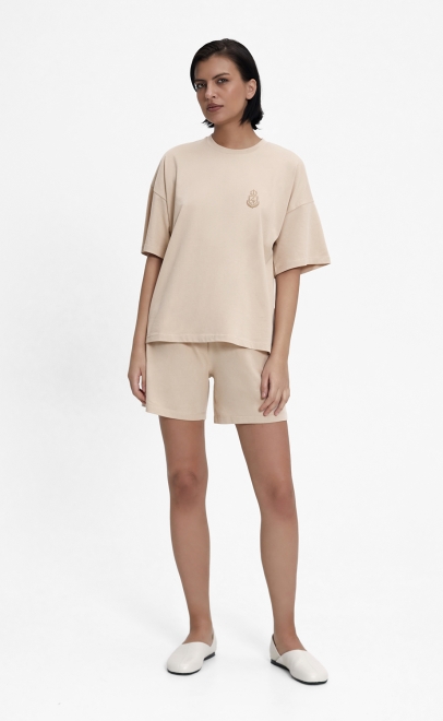 Пижама с шортами женская бежевый (55512-7) фото