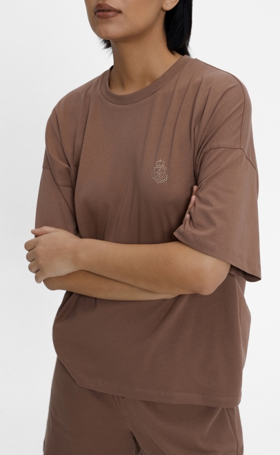 Пижама с шортами женская кофе (55512-2) фото