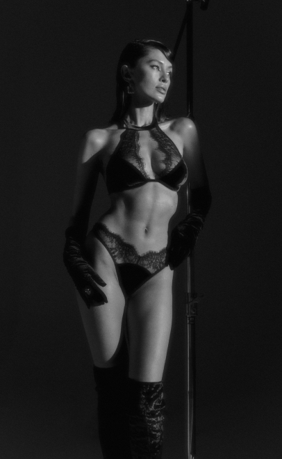 Трусики стринги с кружевом чёрный (AG-03) фото