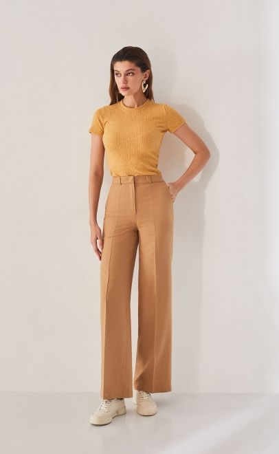 Брюки прямые женские бежевый (13005-1) фото