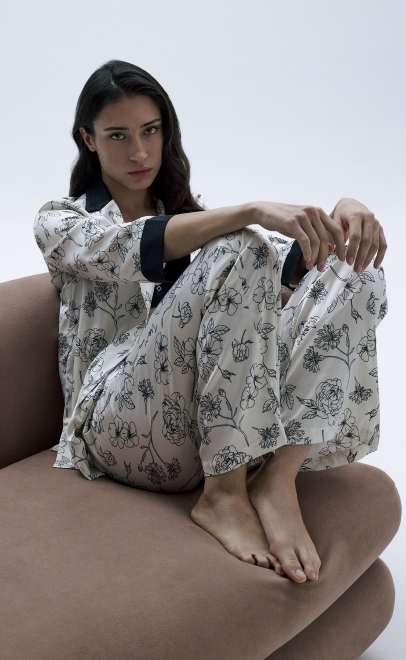 Пижама с брюками женская молочный (60613) фото