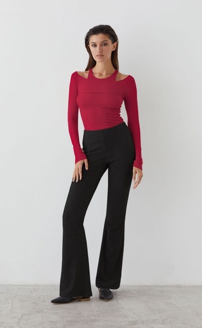 Топ женский из хлопка пурпурно-красный (61877-3) фото