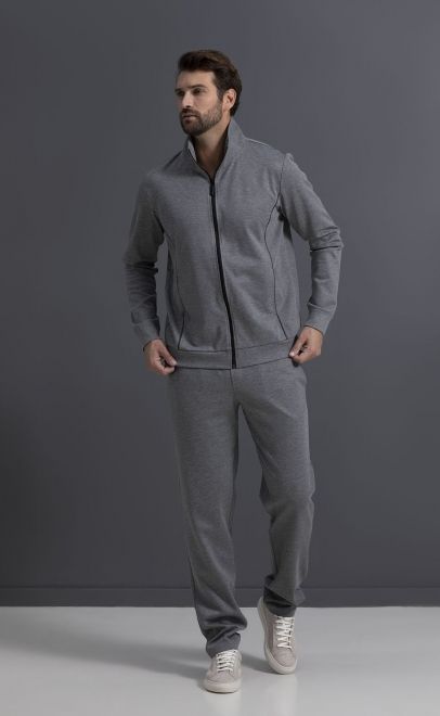 Толстовка домашняя мужская серый меланж (30469-2) фото