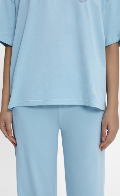 Пижама с брюками женская голубой (55515-5) фото