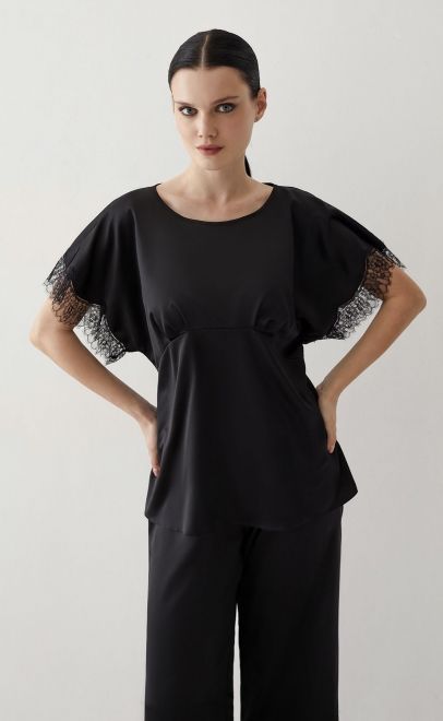 Пижама с брюками женская чёрный (60570-4) фото
