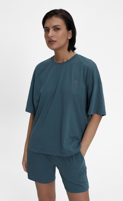 Пижама с шортами женская зелёный (55512-4) фото