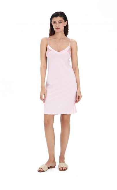 Сорочка женская с кружевом светло-розовый (52109) фото