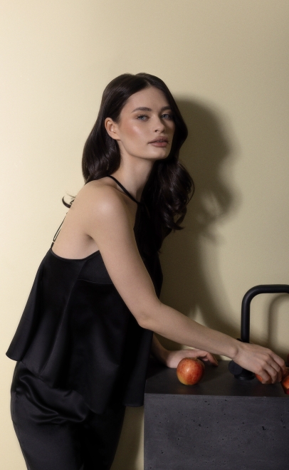 Пижама с брюками женская чёрный (60614) фото