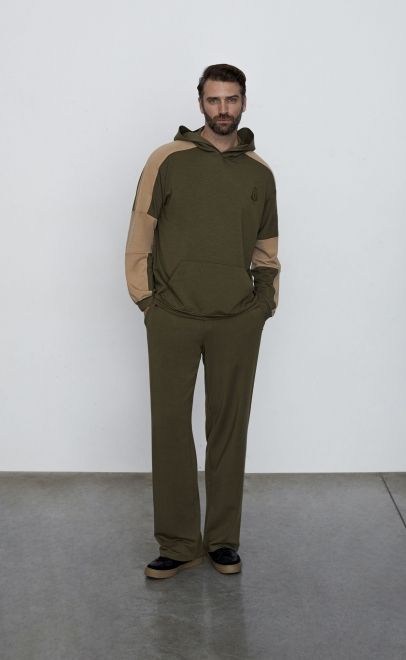 Брюки мужские  оливково-зелёный (30585-1) фото