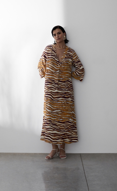 Платье женское оранжево-бордовый (61950-1) фото