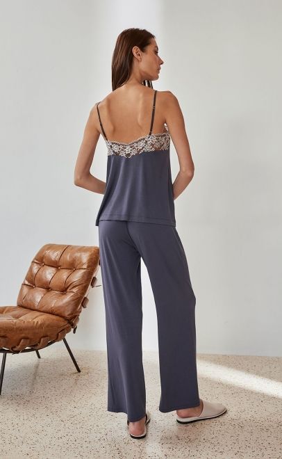 Топ пижамный с кружевом  (51947-2) фото