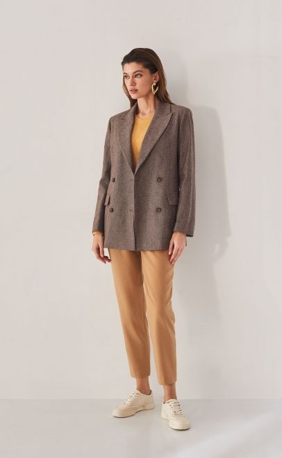 Брюки-бананы женские бежевый (13003-1) фото