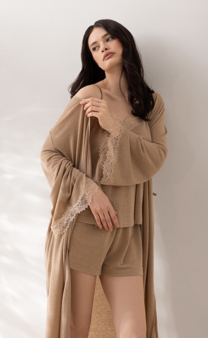 Халат домашний женский золотой (52163) фото