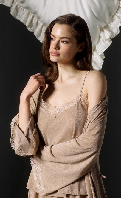 Халат домашний женский золотой (52163) фото