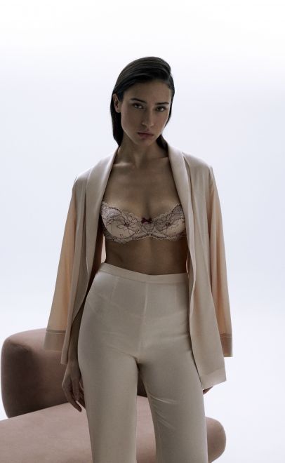 Бюстгальтер с кружевной чашкой пион (L08-224) фото