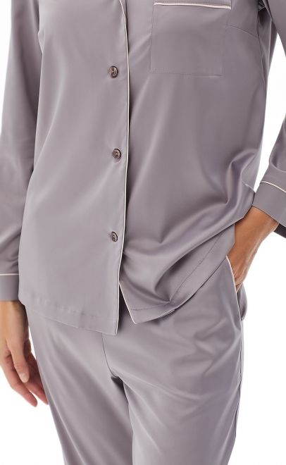 Пижама с брюками сиренево-коричневый (60579-5) фото
