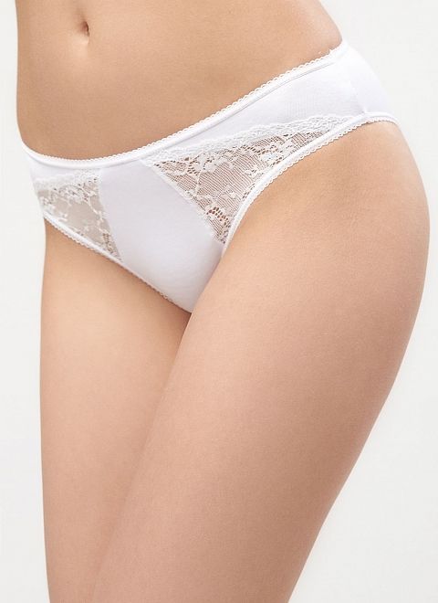 Трусики слип из вискозы с кружевом фото