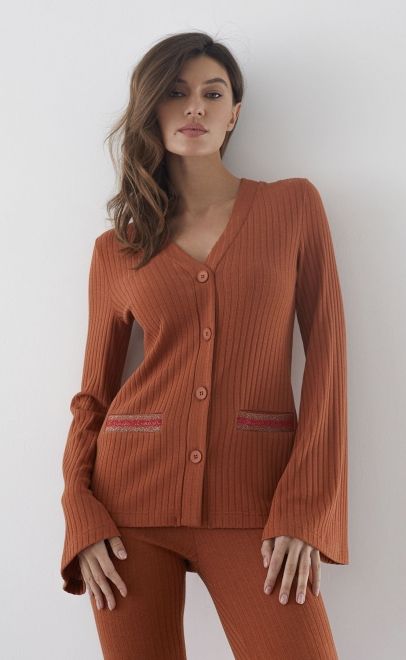Кардиган женский терракотовый (30497-1) фото