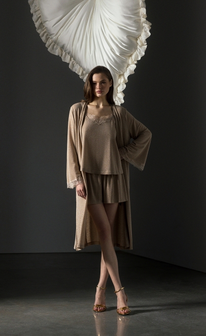 Халат домашний женский золотой (52163) фото