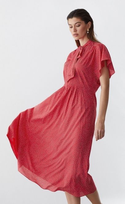 Платье летнее женское красно-белый (61912) фото