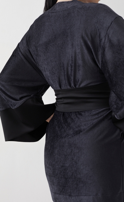 Халат домашний женский чёрный (20452-2) фото