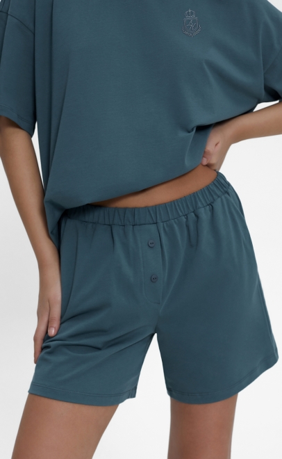 Пижама с шортами женская зелёный (55512-4) фото