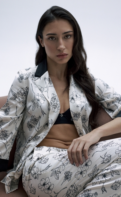 Пижама с брюками женская молочный (60613) фото