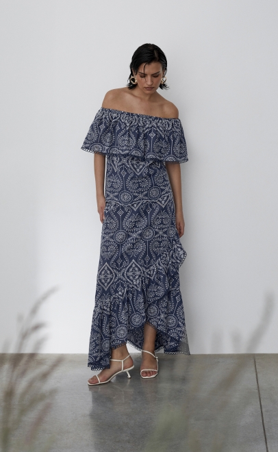 Топ женский тёмно-синий/белый (55474-3) фото