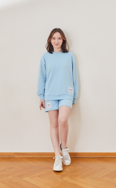 Шорты для девочки голубой (30429-2) фото