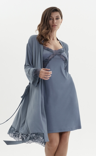 Сорочка женская из вискозы с кружевом  (52022-3) фото