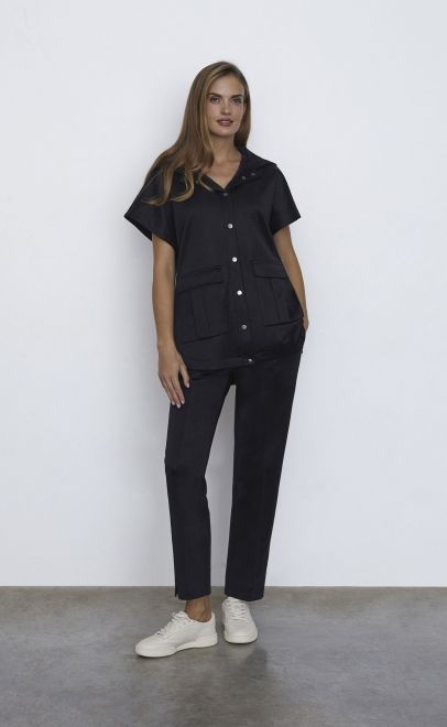 Брюки женские чёрный металлик (30577-4) фото