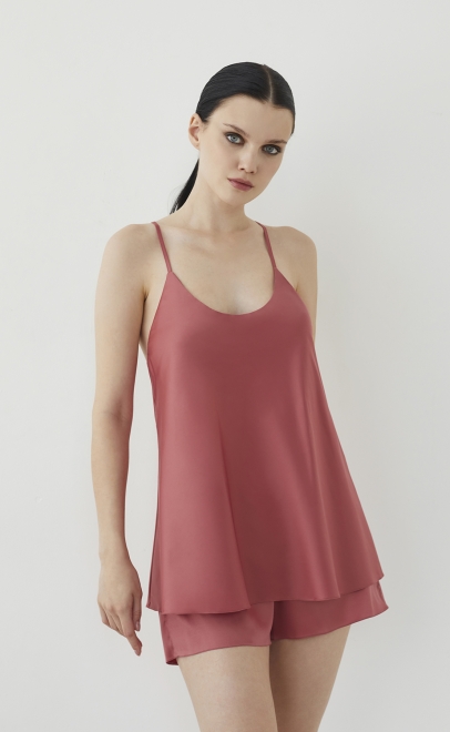 Пижама с шортами женская розовое дерево (61888-4) фото