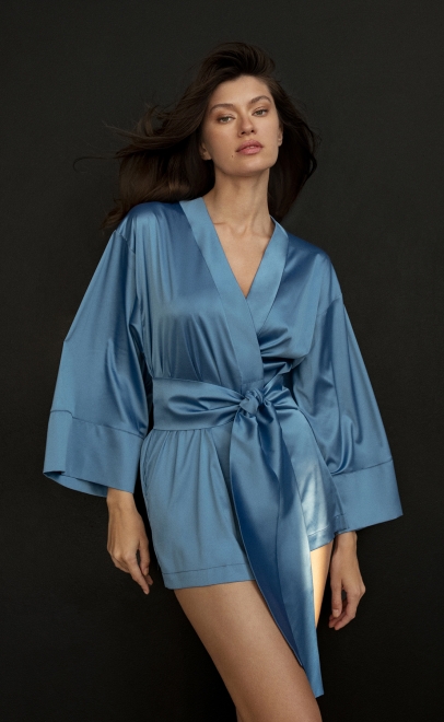 Халат домашний женский голубой (61918) фото