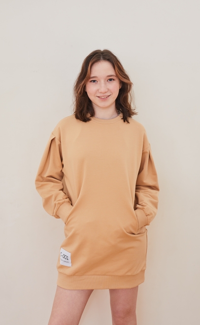 Толстовка для девочки пшеничный (30436-4) фото