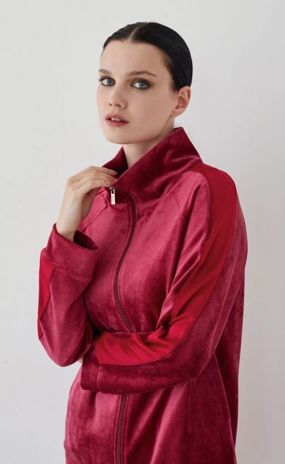 Костюм домашний женский вишневый (20466-1) фото