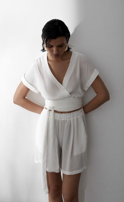 Шорты женские белый (61954-3) фото