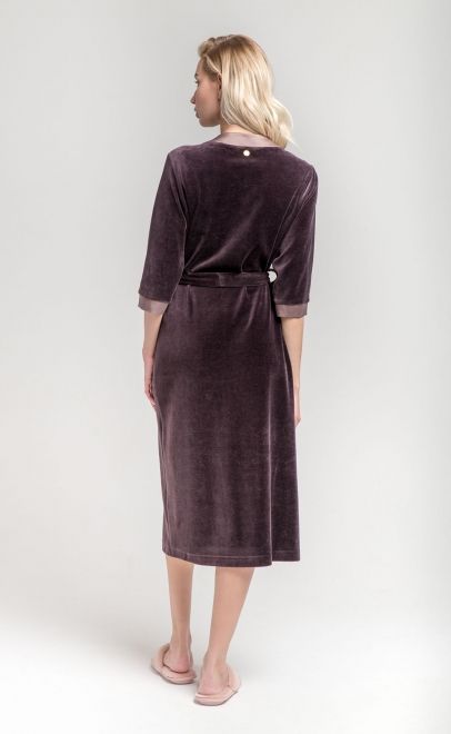 Халат домашний женский серо-коричневый (20401-1) фото