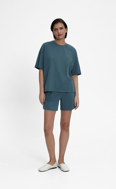 Пижама с шортами женская зелёный (55512-4) фото