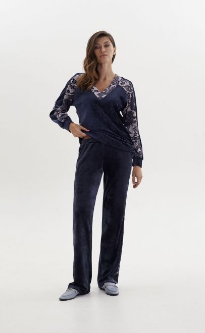 Костюм домашний женский тёмно-синий (23317) фото