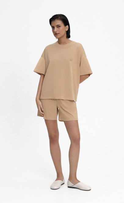 Пижама с шортами женская светло-бежевый (55512-10) фото