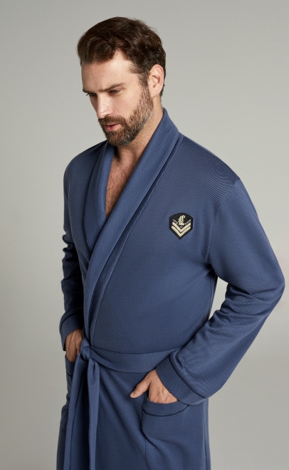 Халат мужской сине-голубой (30185-3) фото