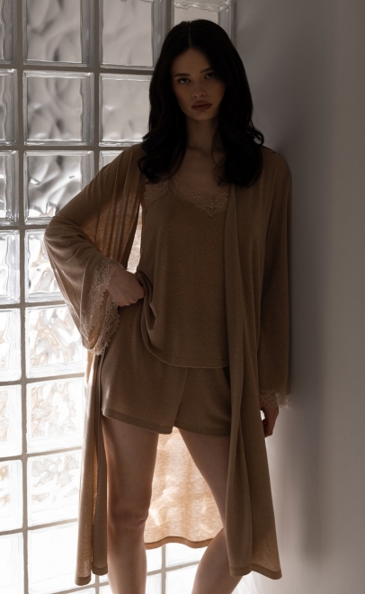 Халат домашний женский золотой (52163) фото