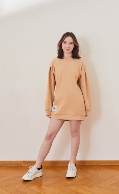 Толстовка для девочки пшеничный (30436-4) фото