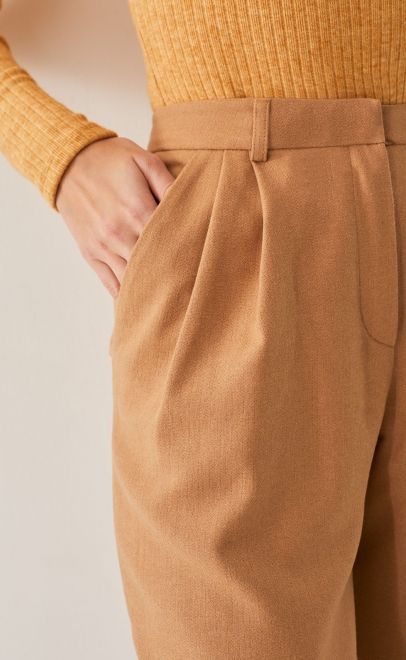 Брюки-бананы женские бежевый (13003-1) фото